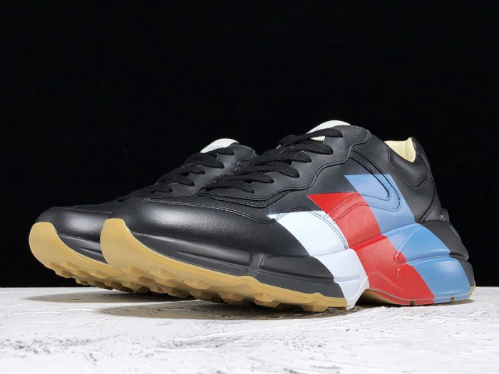 GUCC Rhyton Web Print Leather Sneaker 523535 DRW00 1000